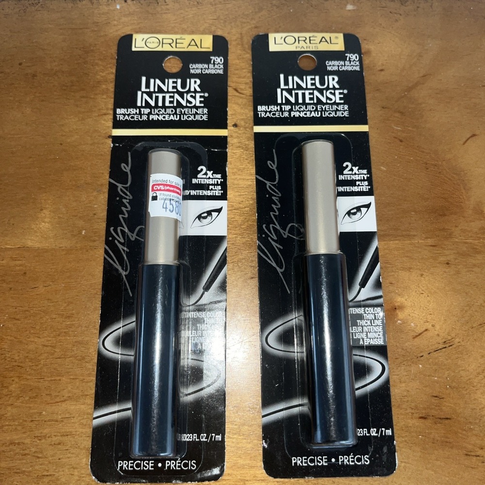 2X Loreal Lineur Intense Brush Tip Liquid Eyeliner #790 Carbon Black